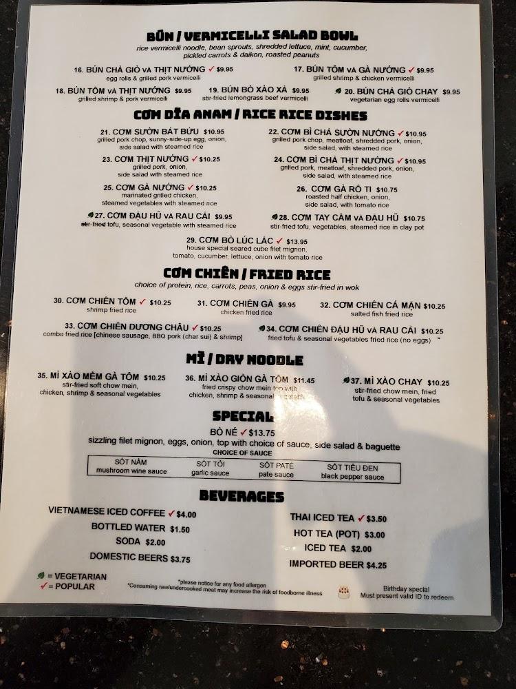 Pho Anam Restaurant A5. KHOAI TÂY CHIÊN (vegetarian)